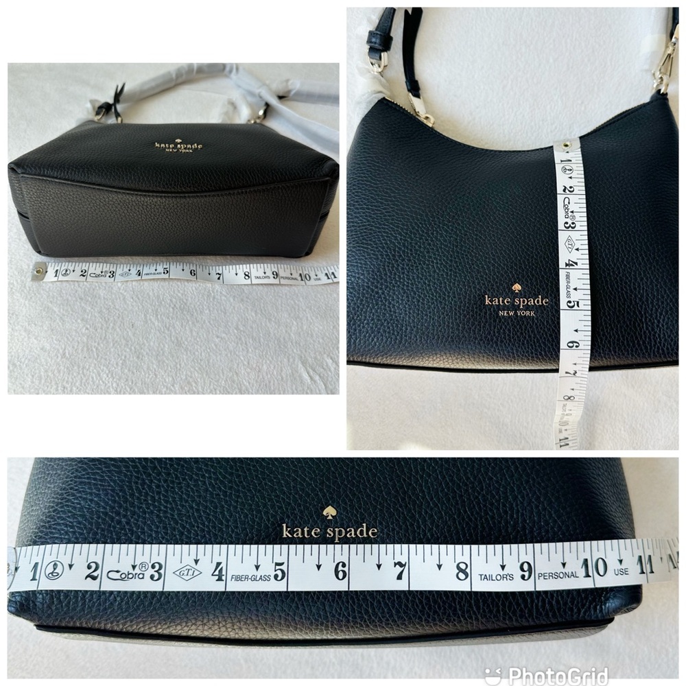 Kate Spade NWT Black Leather Zippy Convertible Crossbody Top Zip Bag K9374 - Picture 15 of 16